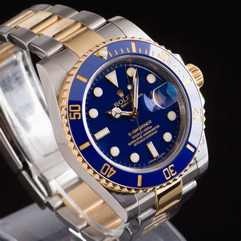 rolex submariner steel gold blue|rolex submariner date 126613lb.